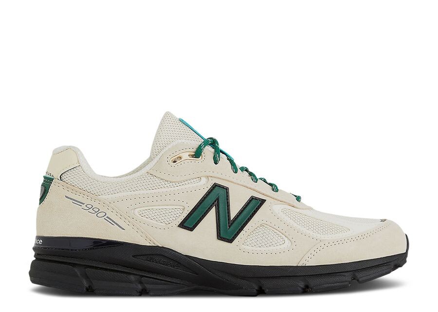 

Кроссовки New Balance 990V4 Made In Usa 'Macadamia Nut Black', кремовый, Серый