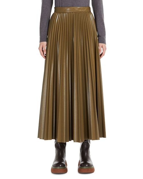 

Плиссированная юбка из искусственной кожи Newport Weekend Max Mara, цвет Green