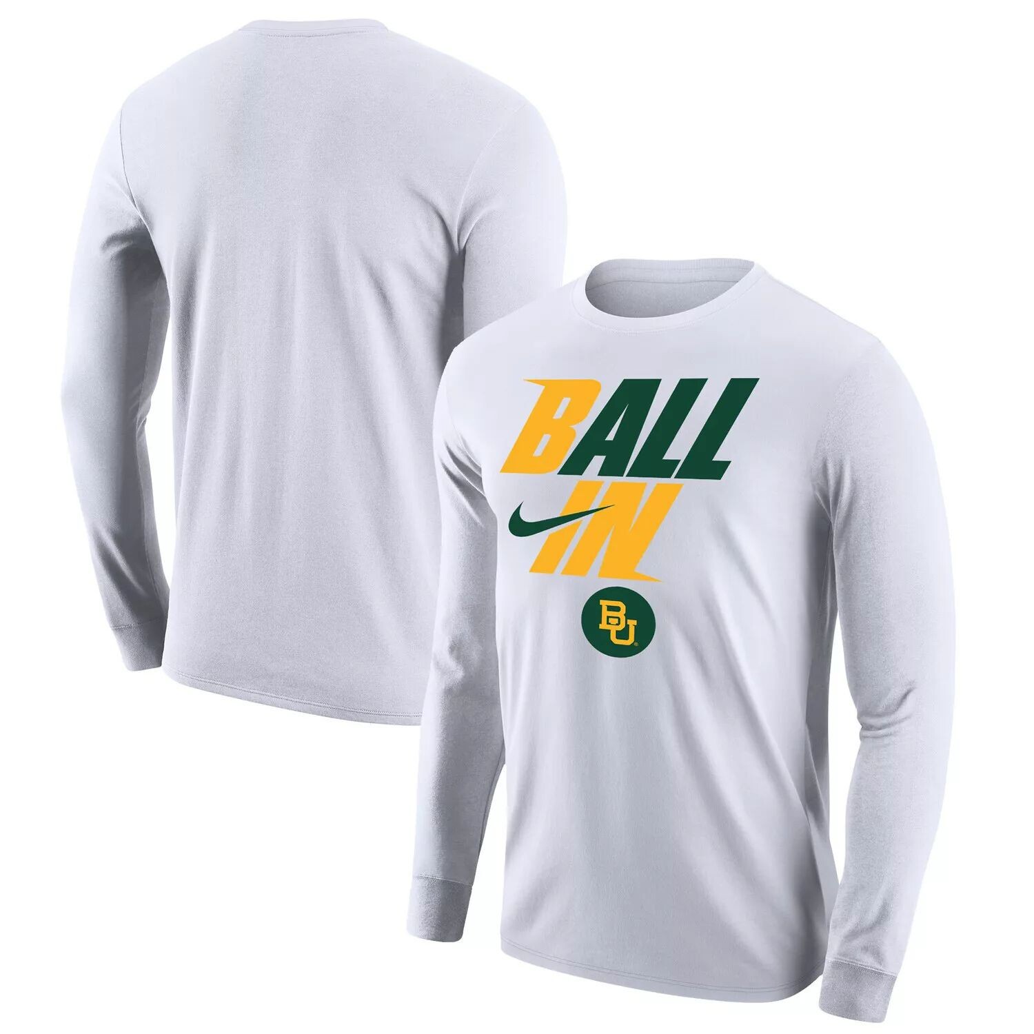 

Мужская белая футболка с длинным рукавом Baylor Bears Legend Bench Nike, Белый