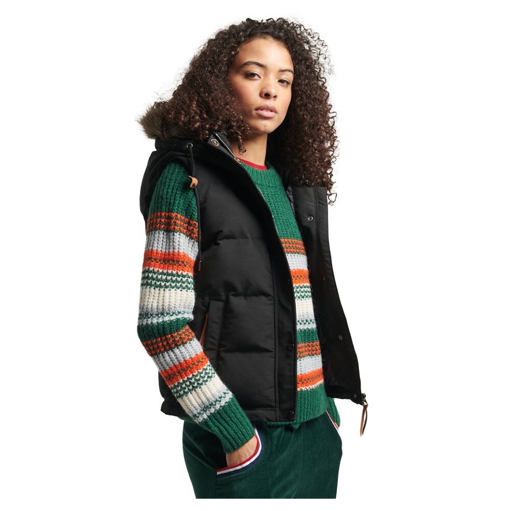 

Жилет Superdry Vintage Everest Faux Fur Vest, черный