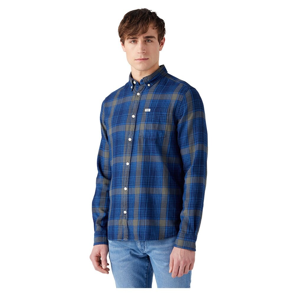 

Рубашка с длинным рукавом Wrangler 1 Pocket Button Down Regular Fit, синий