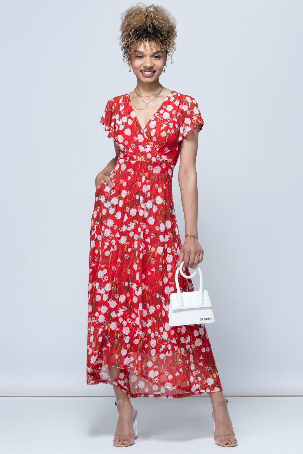Сетчатое платье макси Rachele с цветочным принтом Jolie Moi, красный блузка anna rachele 50ycx200147