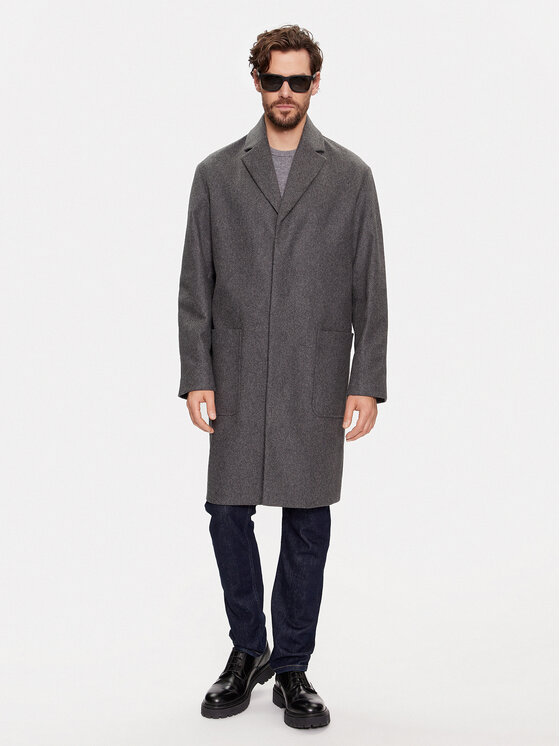 Шерстяное пальто обычного кроя Calvin Klein, серый шерстяное пальто обычного кроя part two серый