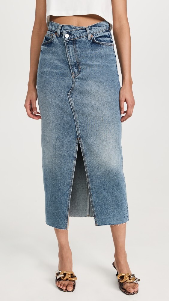 

Юбка Reformation Nila Long Denim