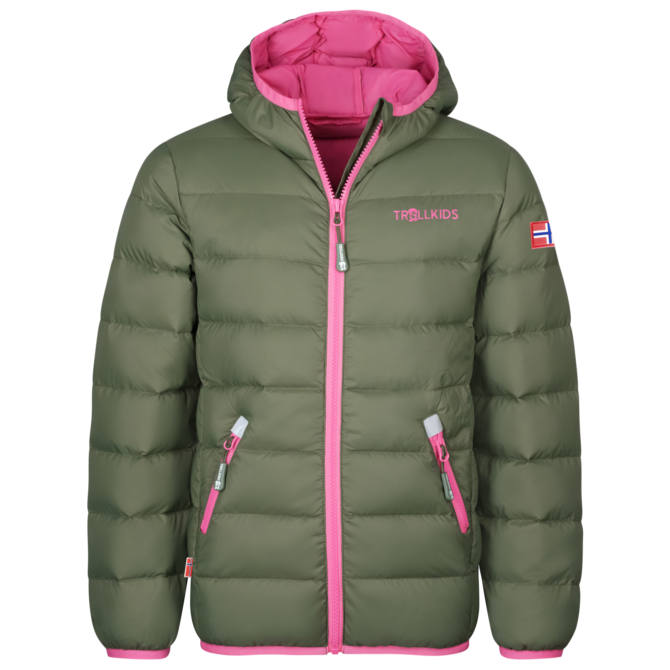 Пуховик Trollkids Kid's Dovrefjell, цвет Dusky Olive/Light Magenta пуховик trollkids jacke dovrefjell цвет blau antikrosa