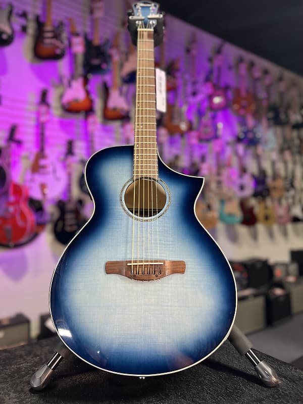 Акустическая гитара Ibanez AEWC400 Acoustic-Electric Guitar - Indigo Blue Burst High Gloss Auth Dealer