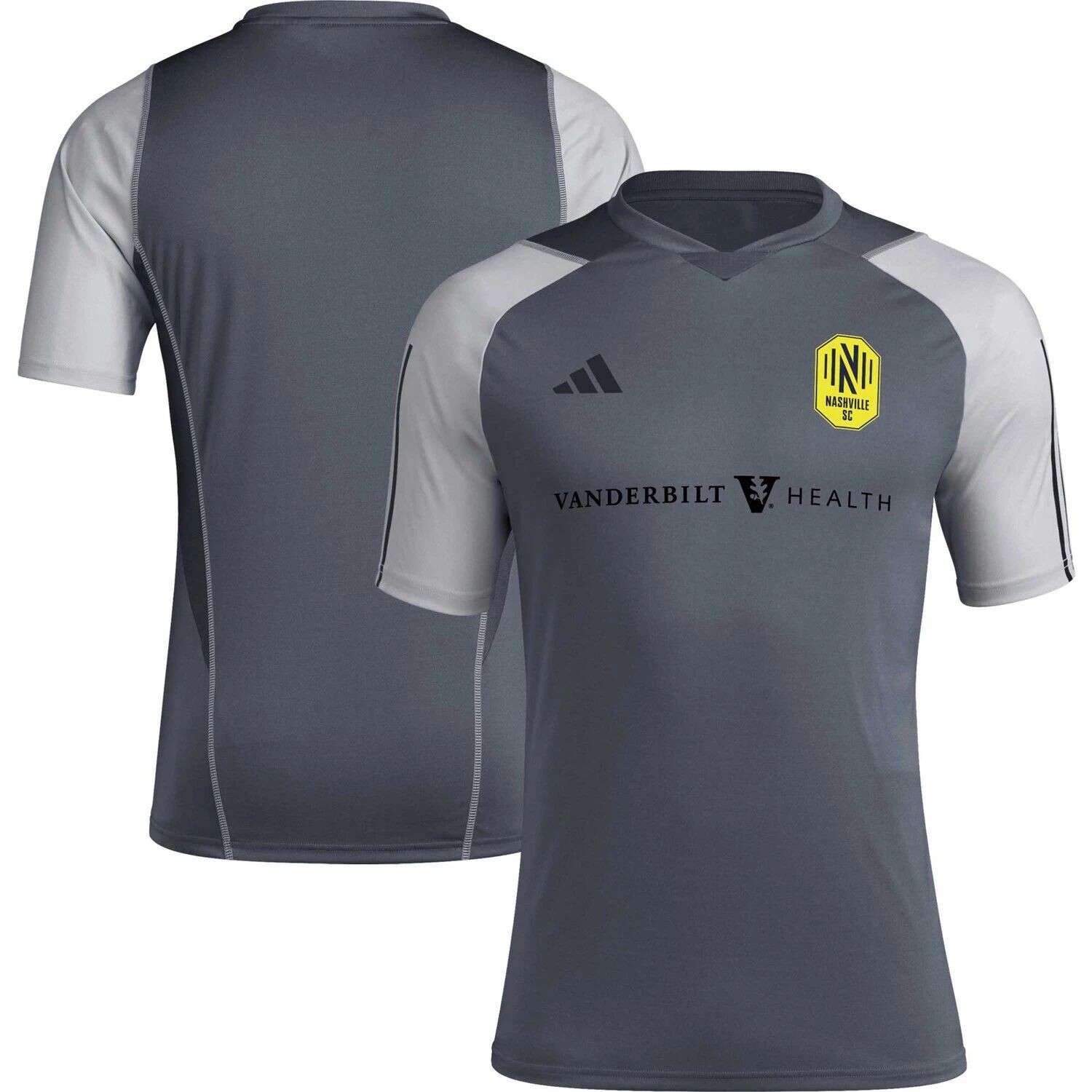 

Мужская серая тренировочная футболка Nashville SC 2023 adidas