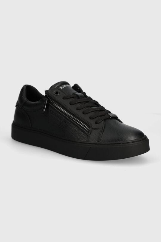 

Кожаные кроссовки LOW TOP LACE UP W/ZIP Calvin Klein, черный