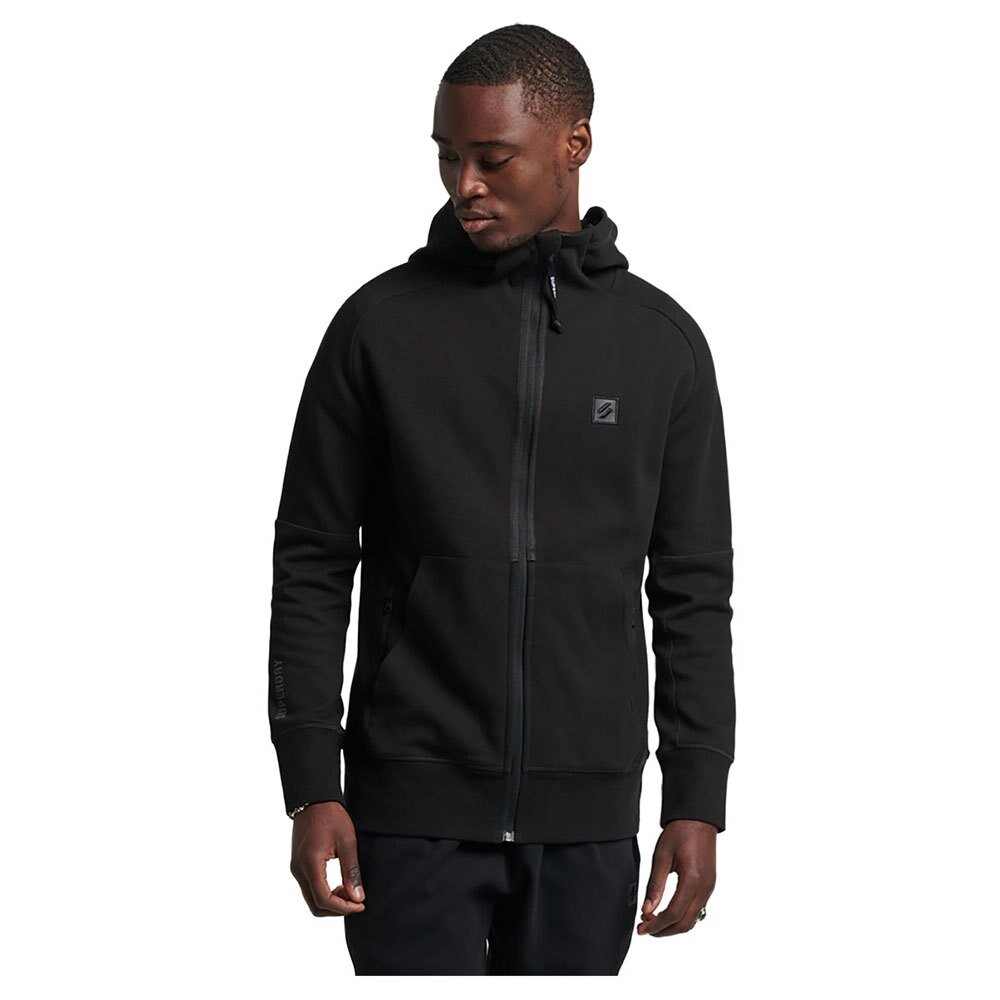 Толстовка Superdry Code Tech Full Zip, черный толстовка superdry code city college черный