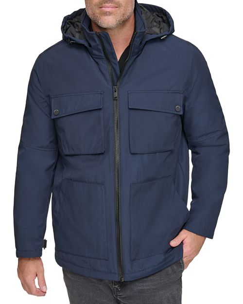 Куртка Lauffeld в стиле милитари с капюшоном Andrew Marc, цвет Blue