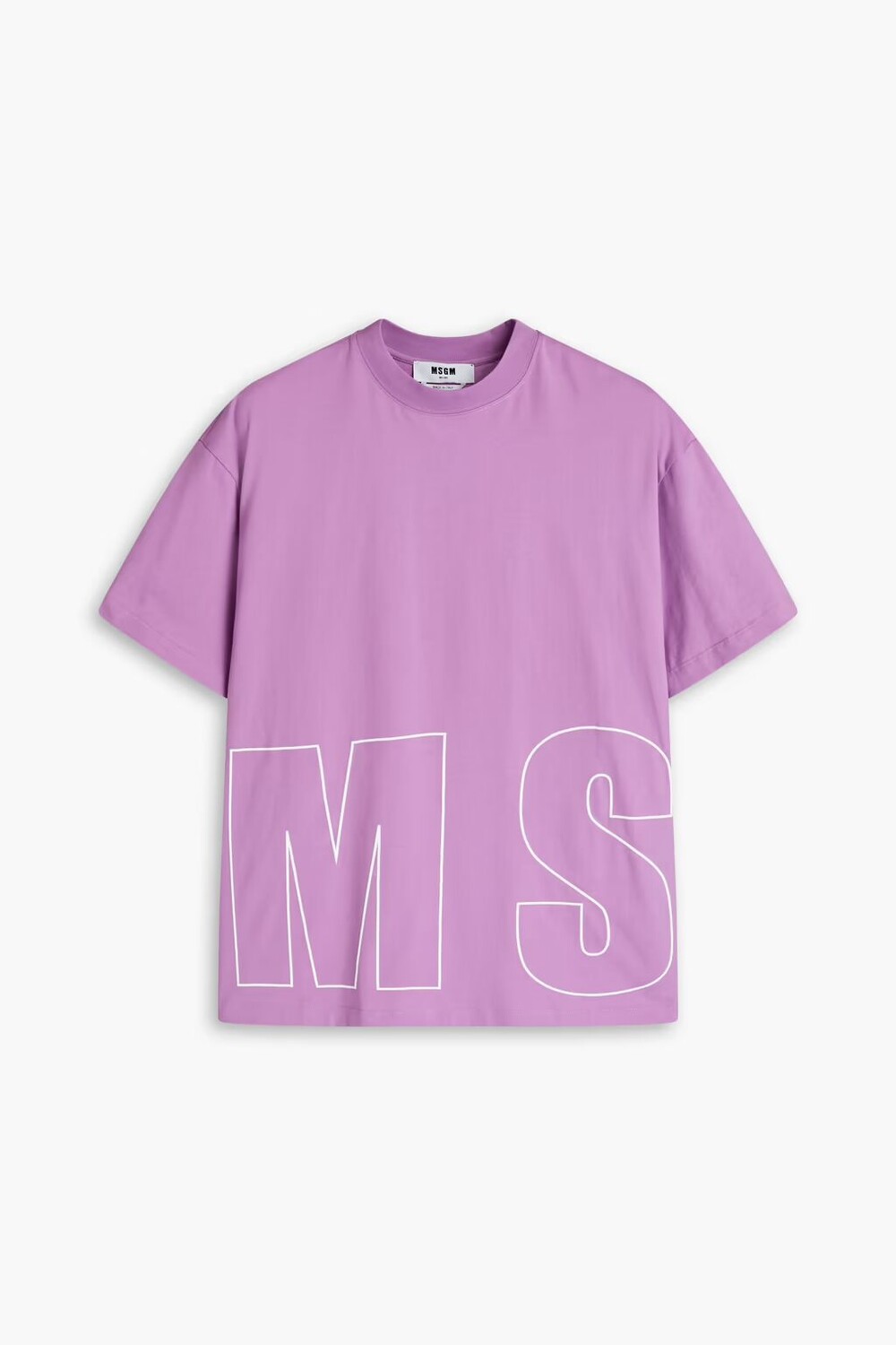 

Футболка из хлопкового джерси с принтом Msgm, фиолетовый