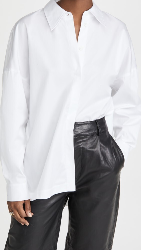 

Рубашка Tibi Classicing Oversized, белый