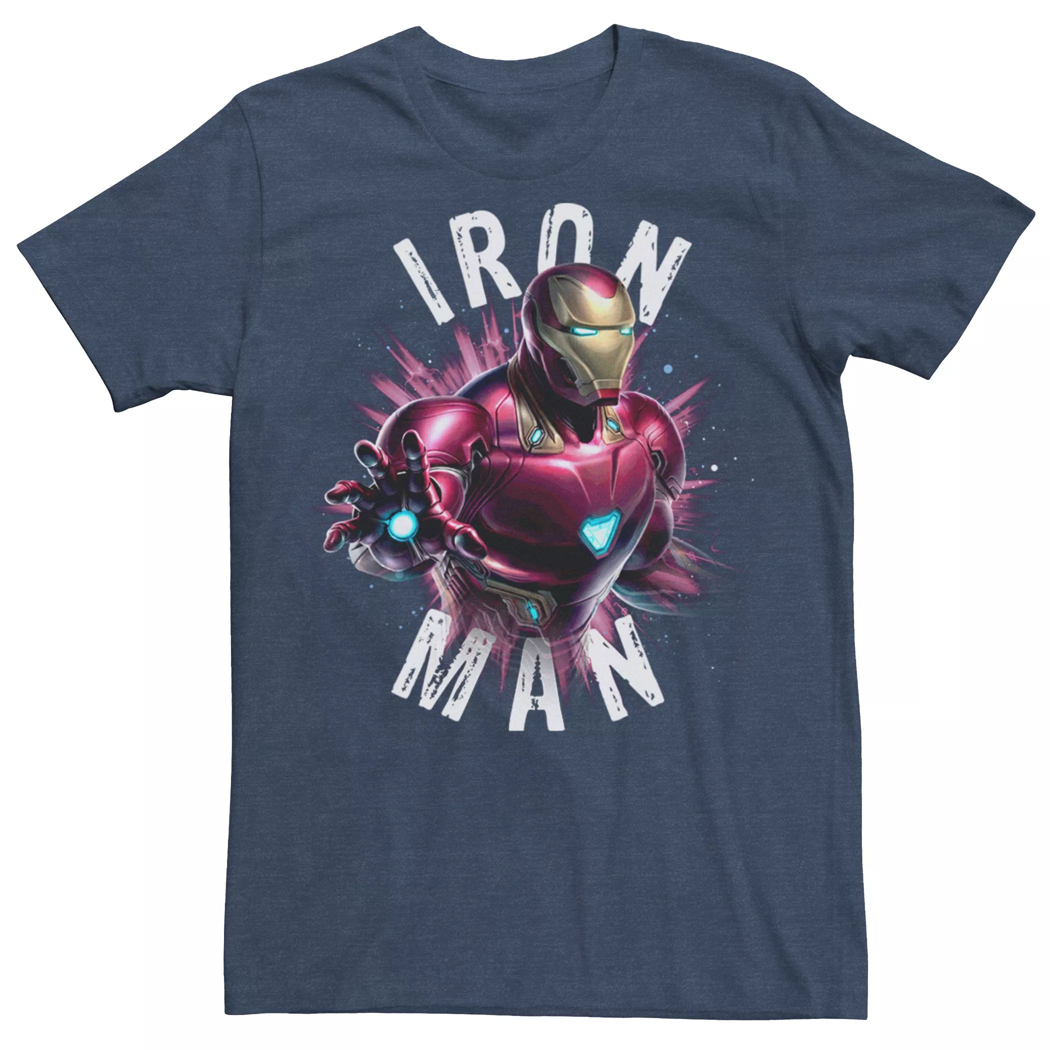 Мужская футболка с портретом Marvel Avengers Endgame Iron Man Power Licensed Character мужская футболка marvel iron man arc reactor heart с портретом licensed character