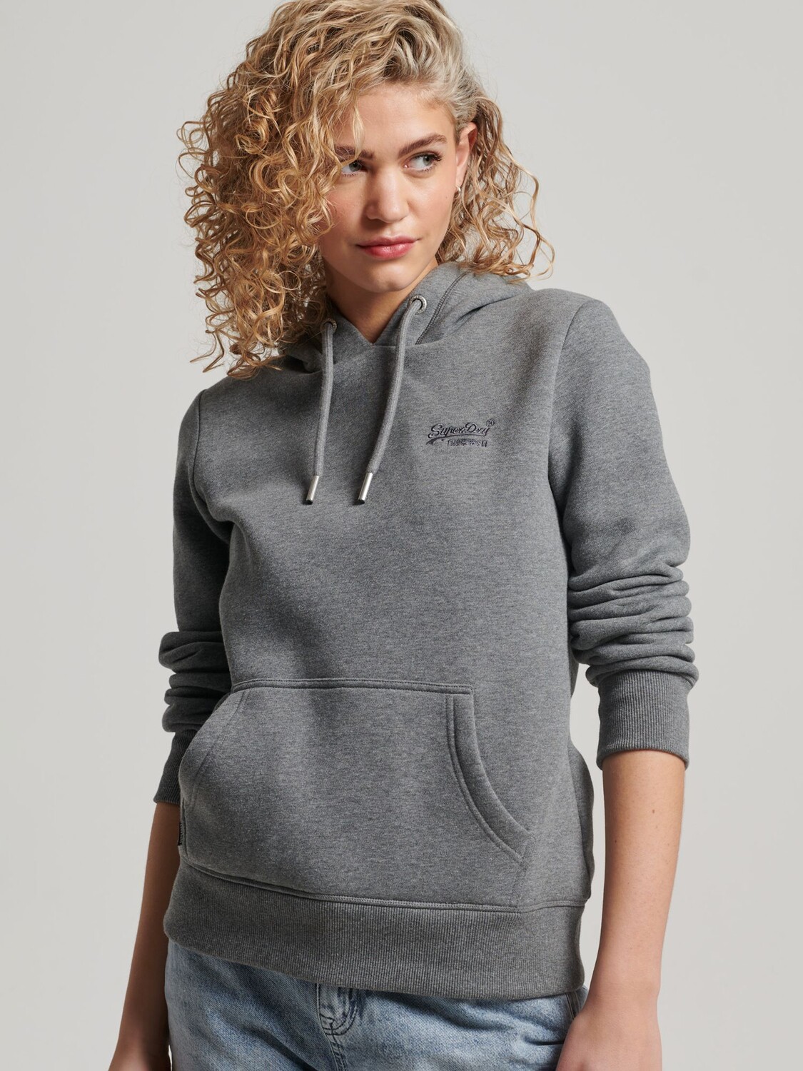 

Толстовка с вышитым логотипом Superdry Vintage, темно-серый меланж