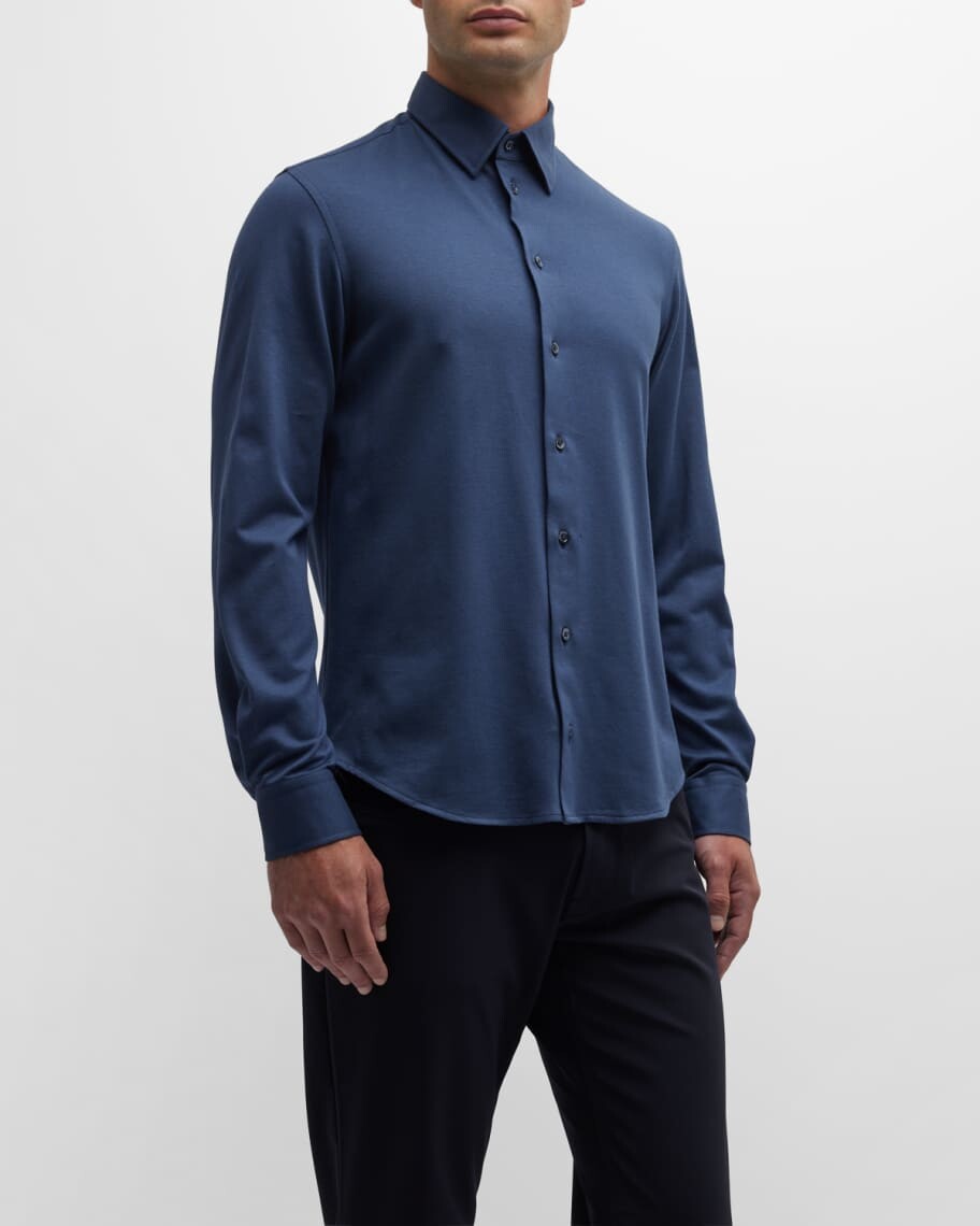 

Мужская хлопковая спортивная рубашка классического кроя Emporio Armani
