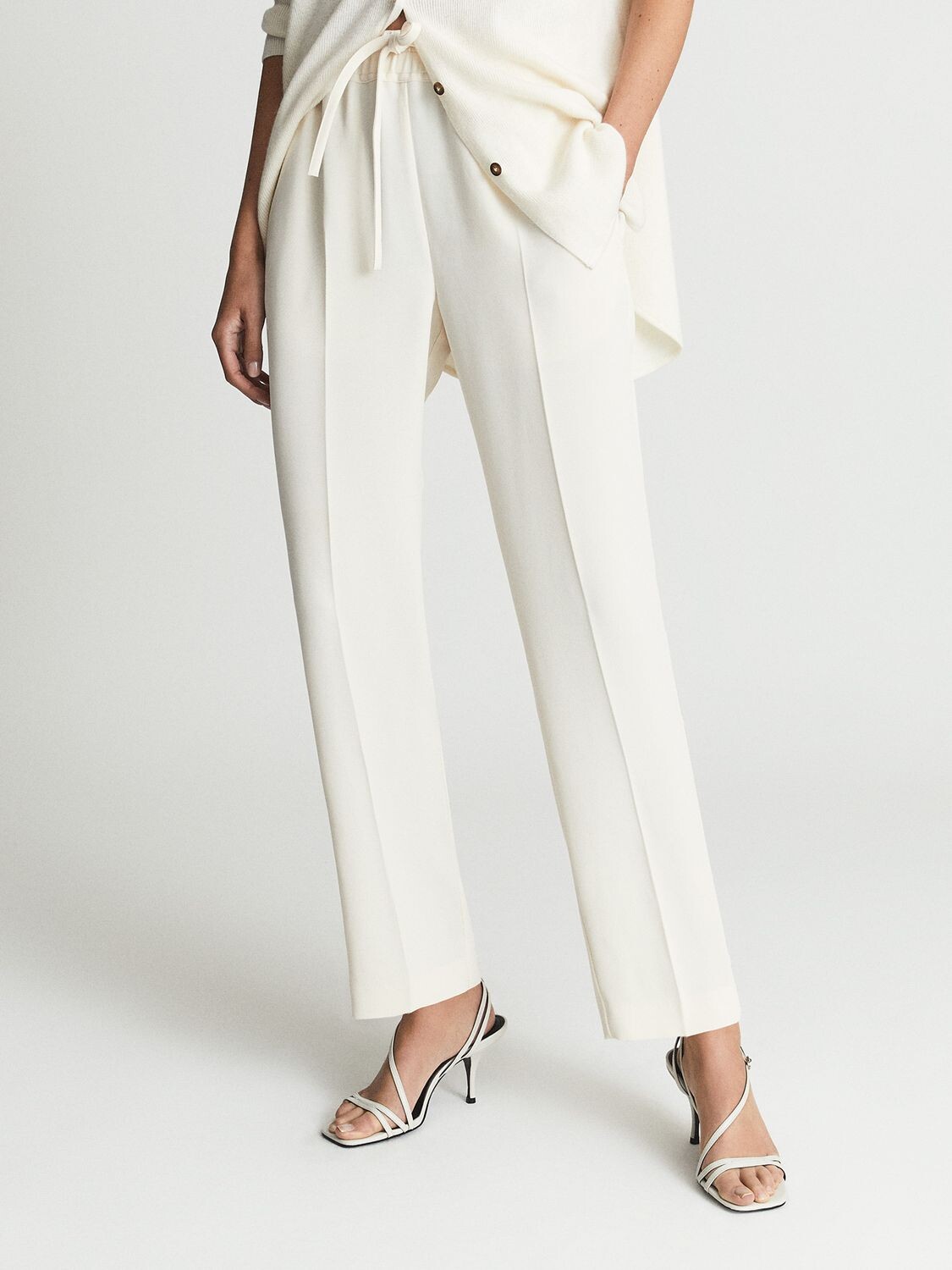 

Брюки без шнуровки Petite Hailey Reiss, крем