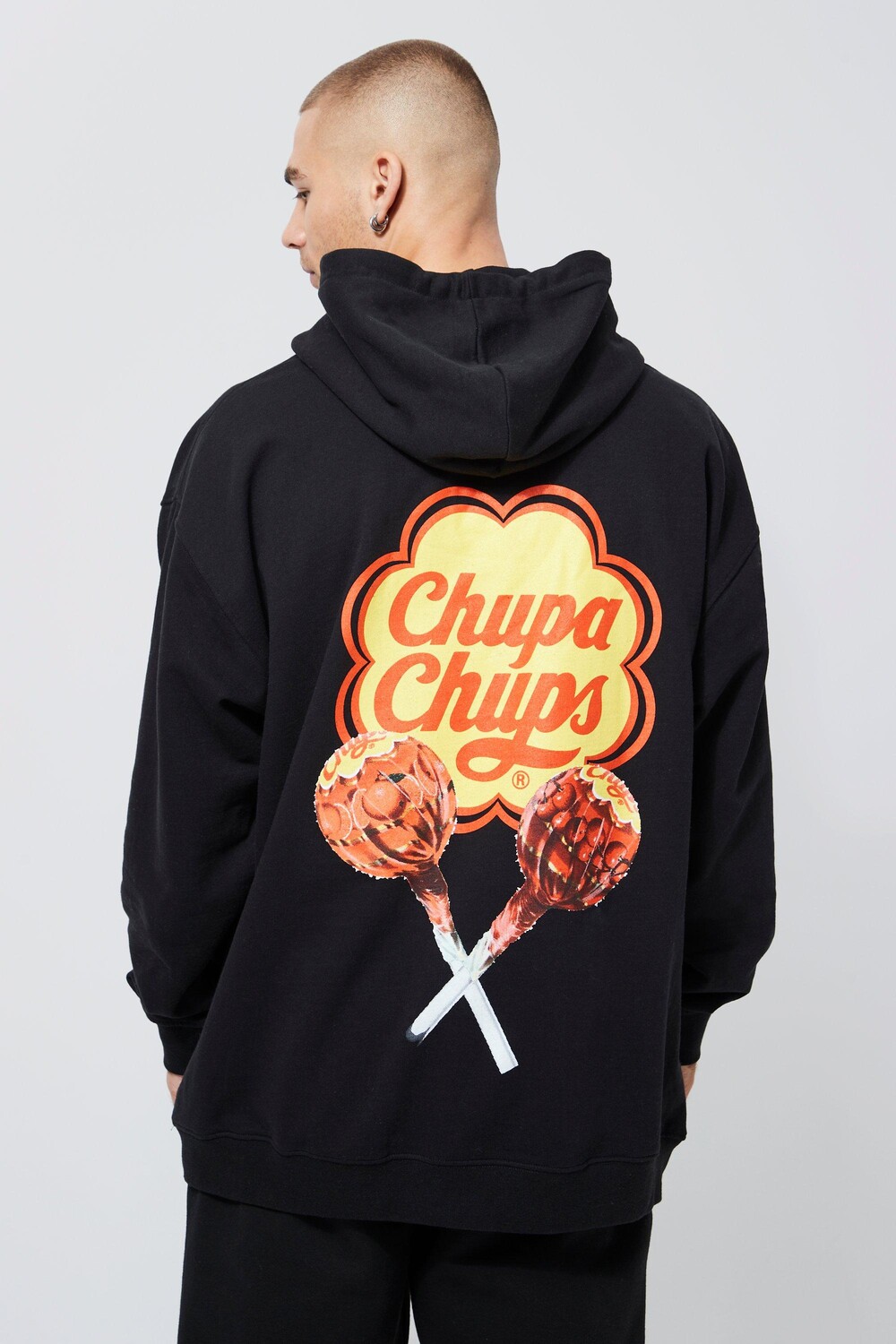 

Худи оверсайз chupa chups license Boohoo, черный