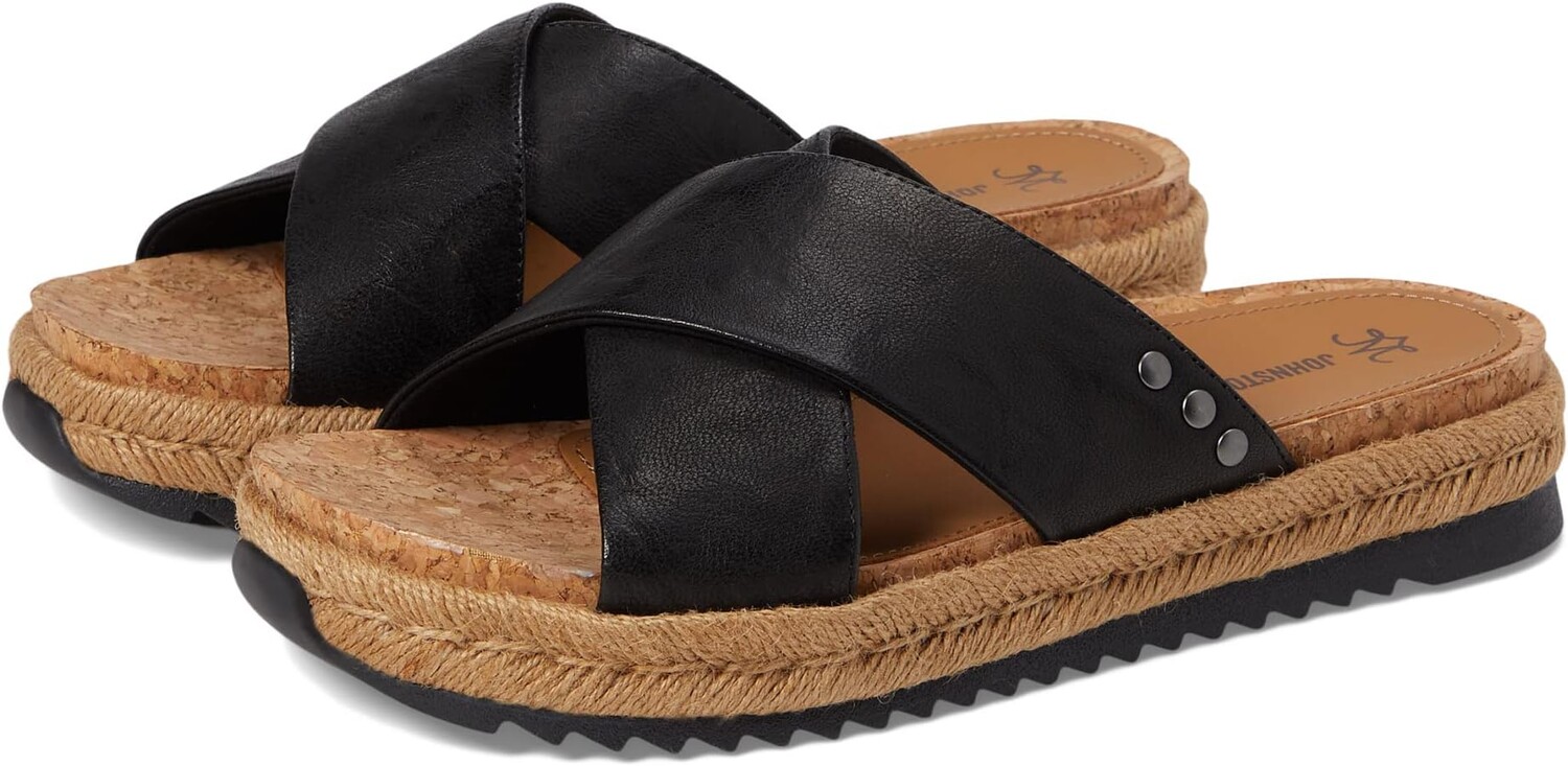 

Сандалии на плоской подошве Michelle Cross Strap Johnston & Murphy, черный