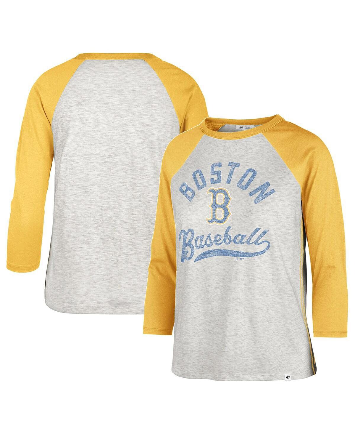 

Женская серая футболка Boston Red Sox City Connect Retro Daze Ava реглан с рукавами 3/4 '47 Brand, серый