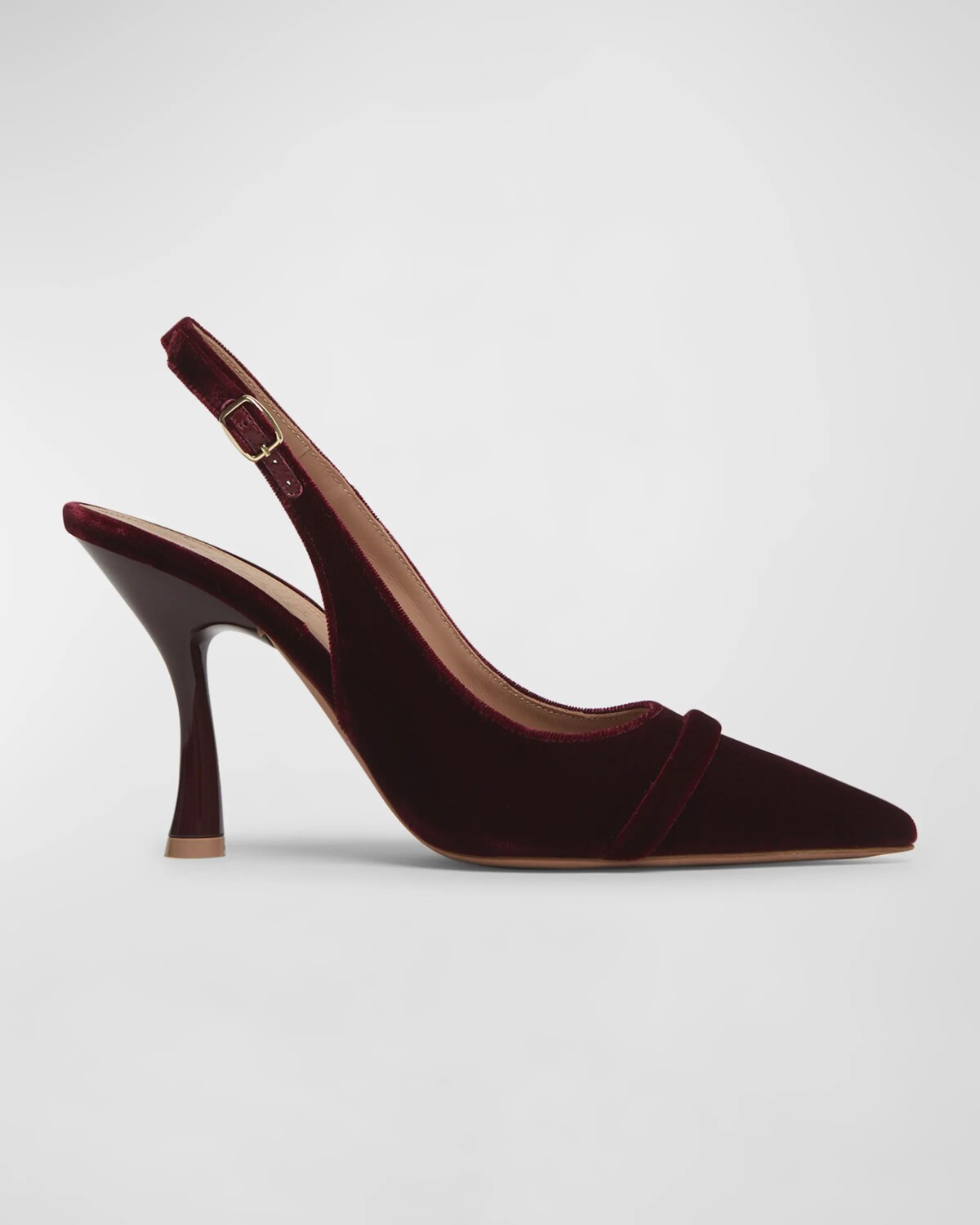 

Туфли на шпильке с бархатной лентой и пяткой на пятке Malone Souliers, цвет Rosewood