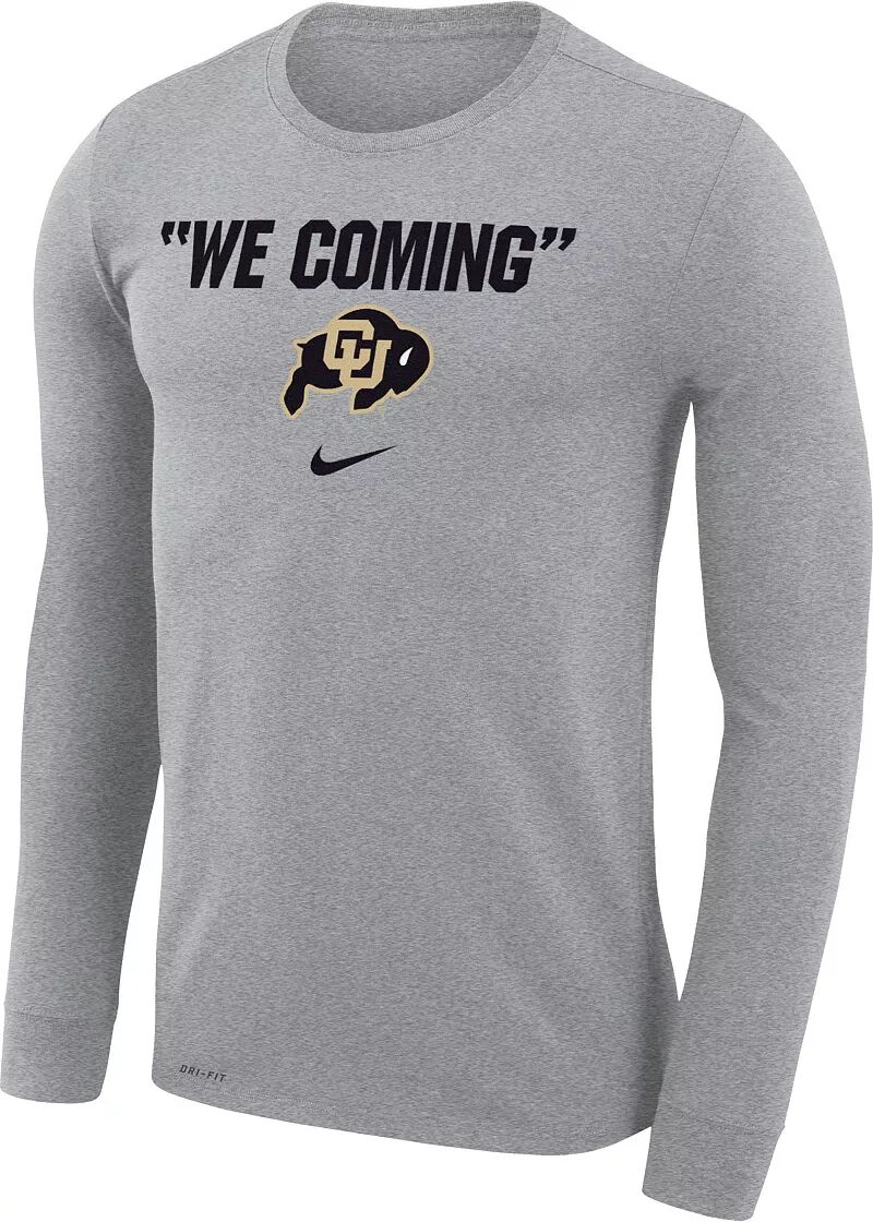 

Мужская серая футболка с длинным рукавом Nike Colorado Buffaloes Dri-Fit Legend