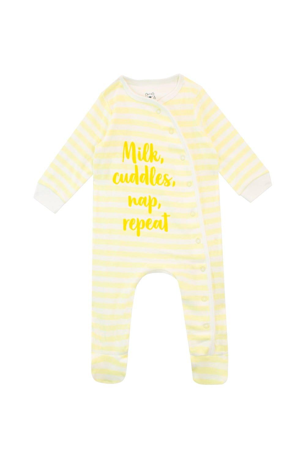 Baby Milk Cuddles Nap Повторный пижамный комбинезон Harry Bear, желтый