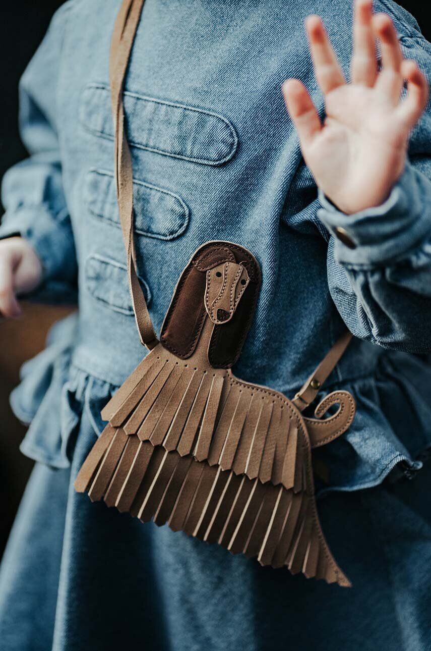 

Кожаная детская сумка Donsje Thima Purse Афганская борзая, бежевый