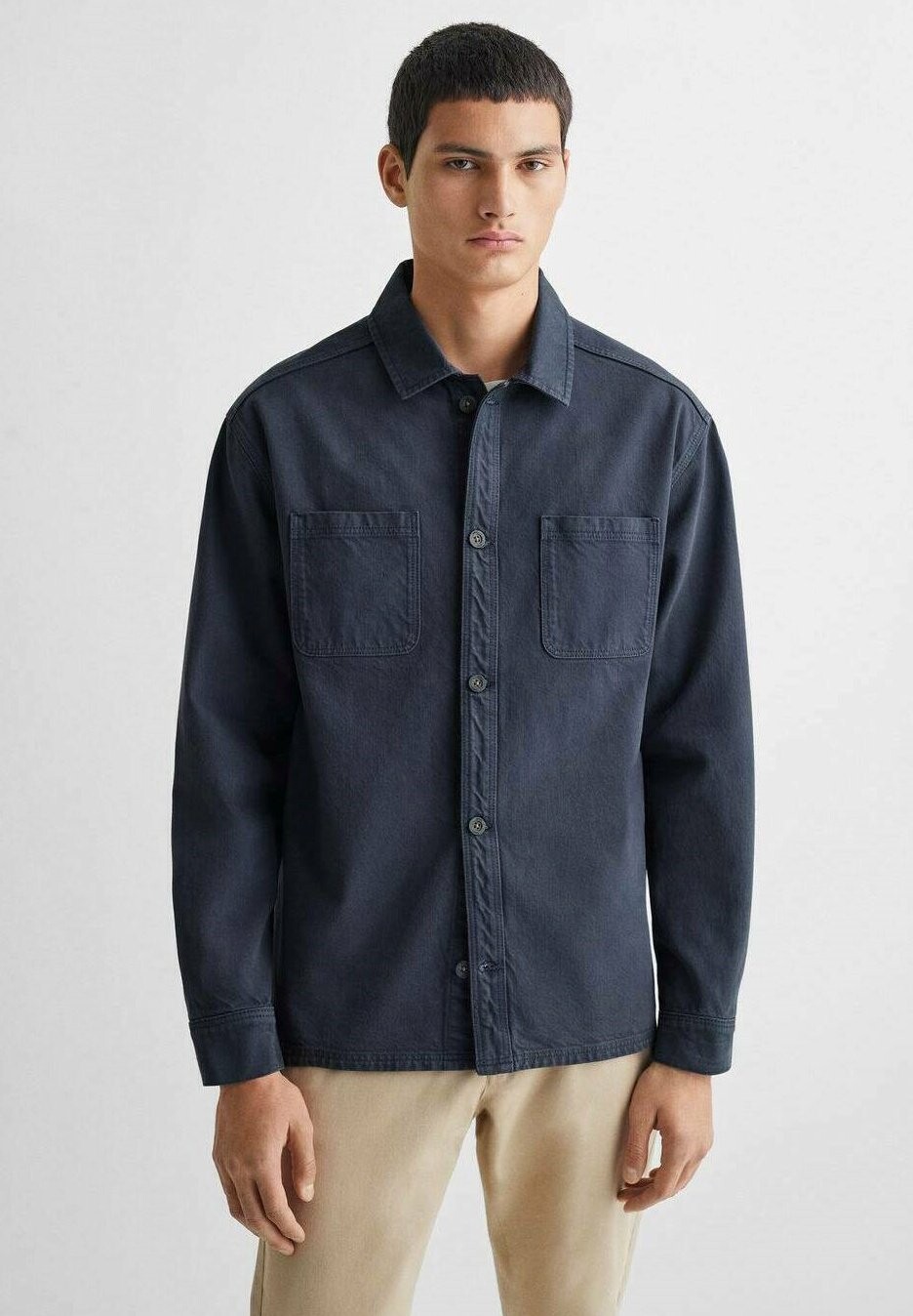

Рубашка Mango Kids, цвет navy