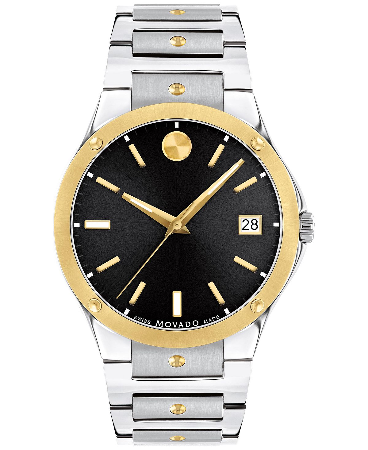 мужские швейцарские классические двухцветные часы браслет из нержавеющей стали 42 мм salvatore ferragamo SE Мужские швейцарские двухцветные часы-браслет из нержавеющей стали 41 мм Movado