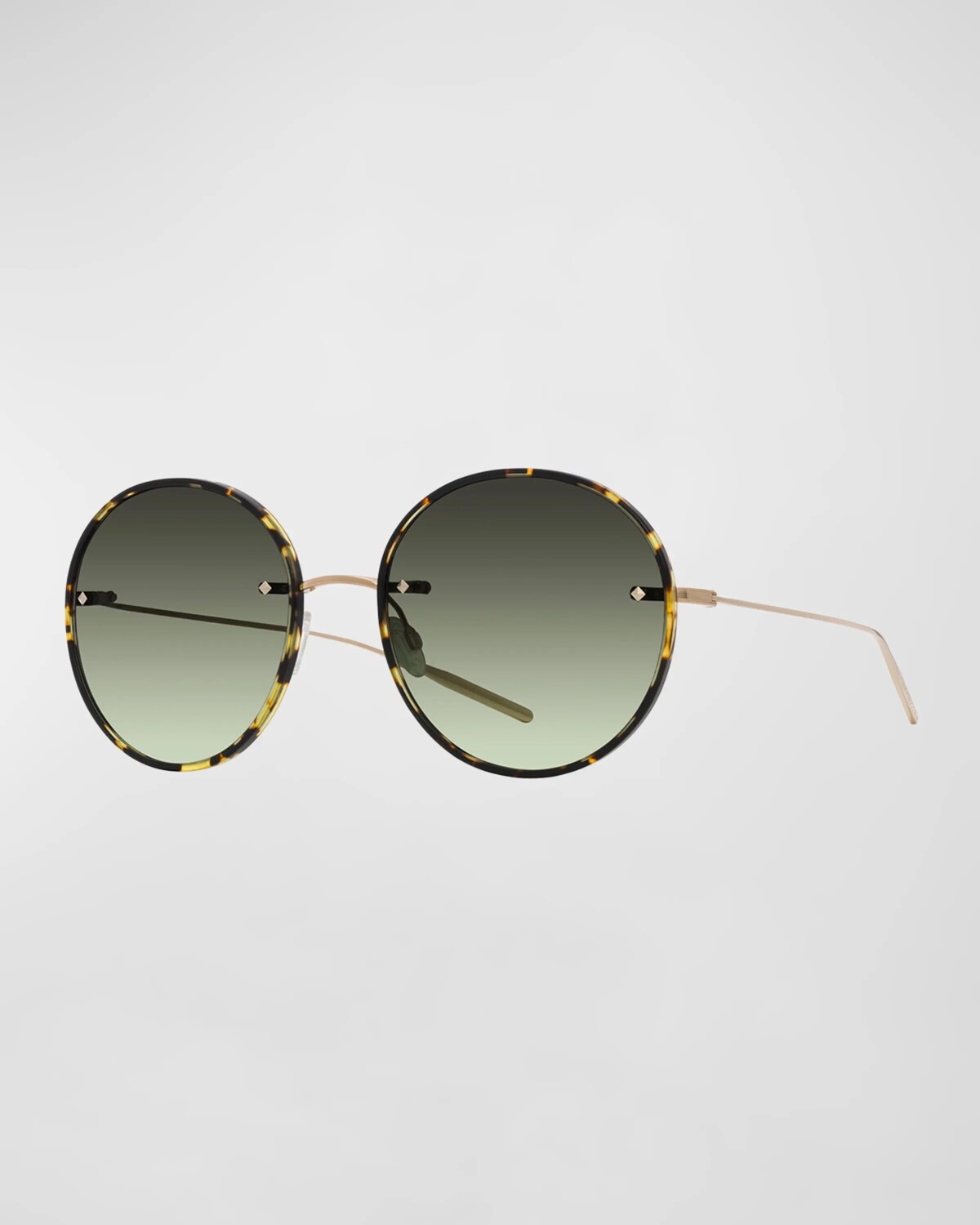 

Круглые солнцезащитные очки Rigby Havana из титана и ацетата Barton Perreira, цвет Rigby (Rimless) Gold/Heroine Chic/Laurel Gradient (Ar)