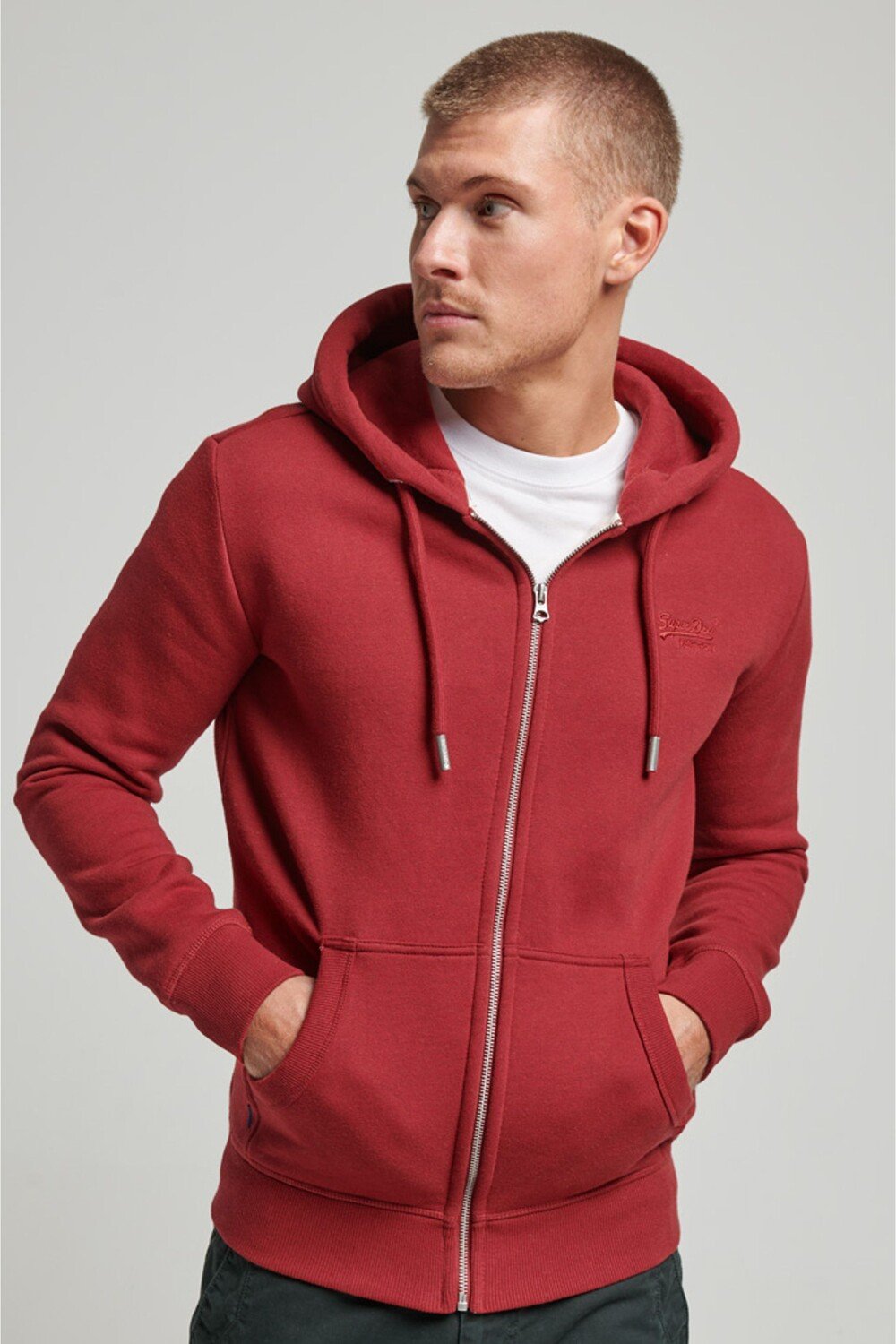 

Толстовка на молнии и вышитым логотипом Vintage Superdry, красный