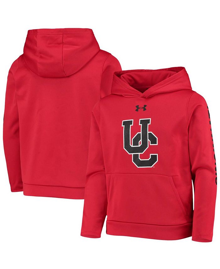 цена Красный флисовый пуловер с капюшоном для мальчиков и девочек Cincinnati Bearcats 2-Hit Under Armour, красный