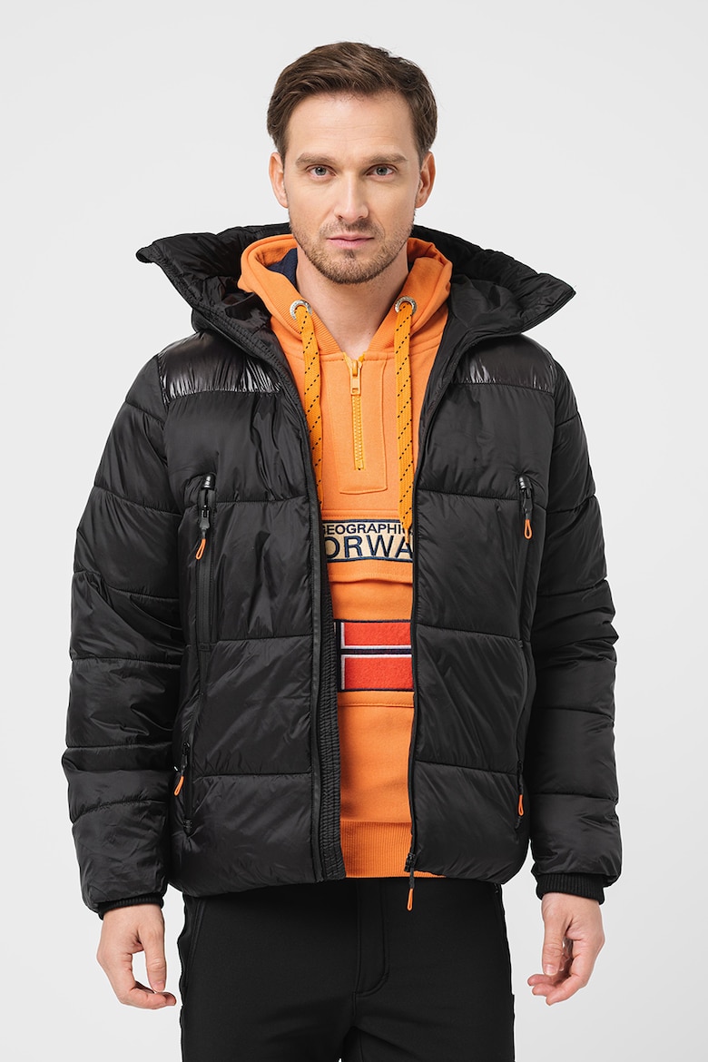 Стеганая зимняя куртка Bayoua с карманами на молнии Geo Norway, черный