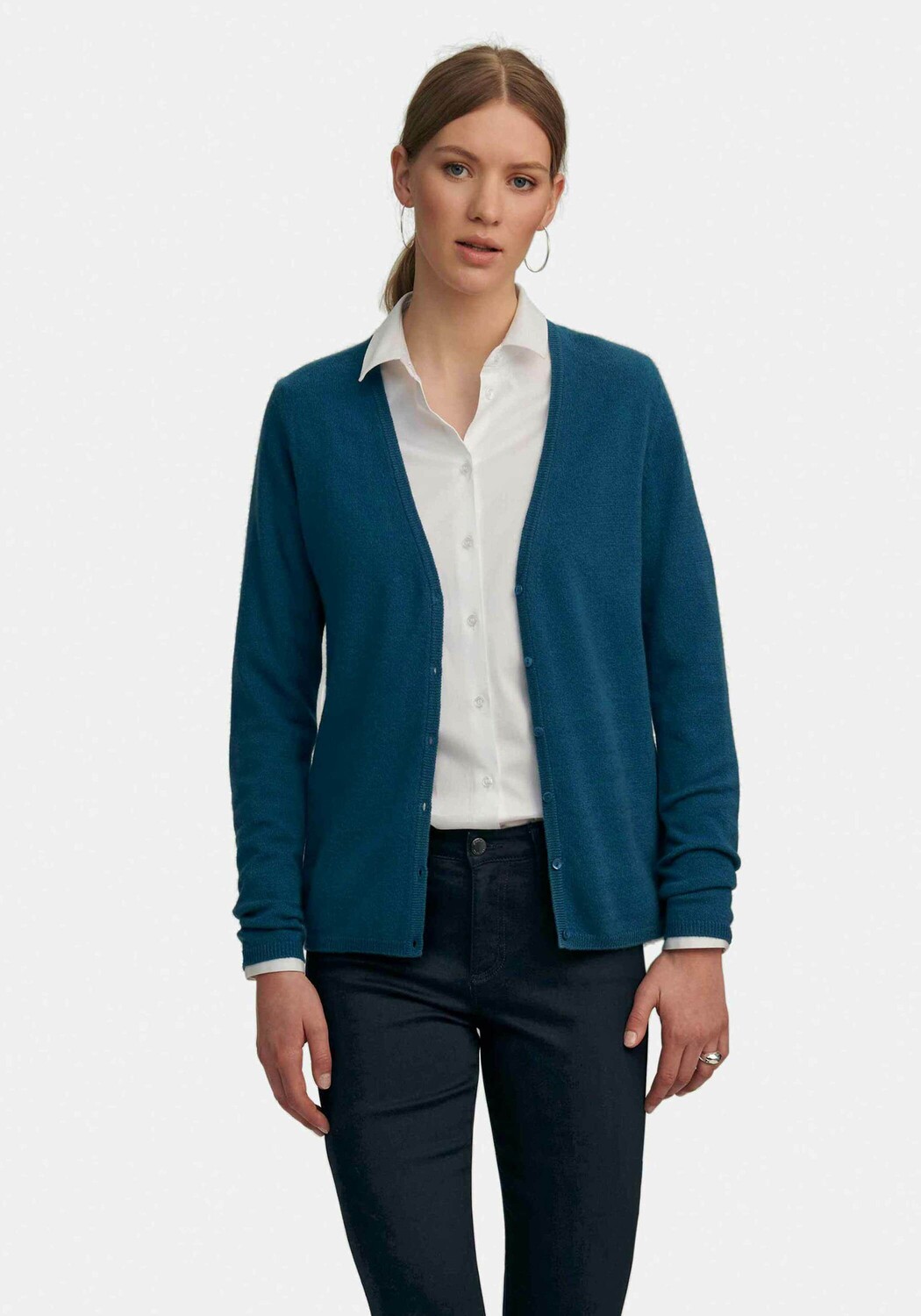 

Толстовка PETER HAHN Strickjacke cashmere, цвет DUNKELPETROL