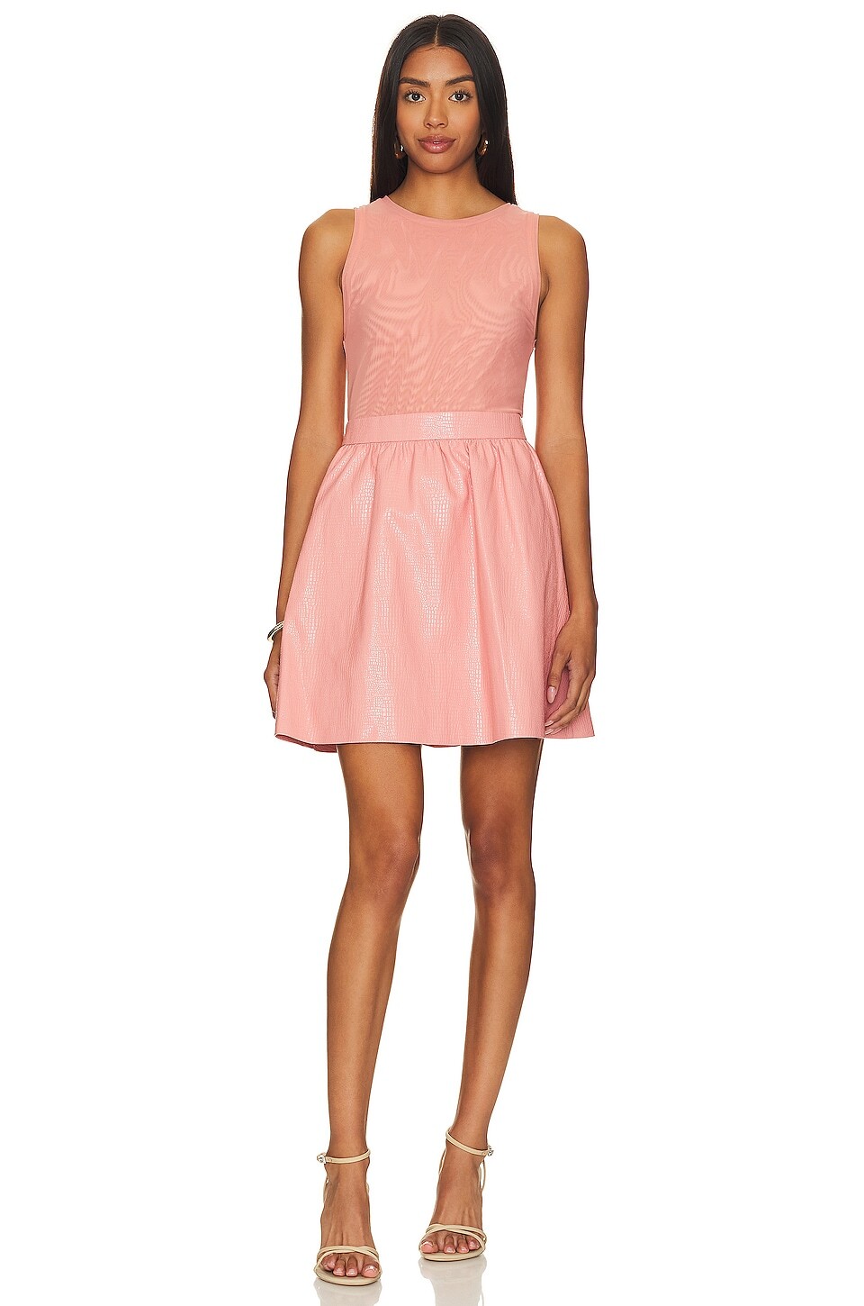 

Платье мини Alice + Olivia Chara Faux Leather, цвет Rose