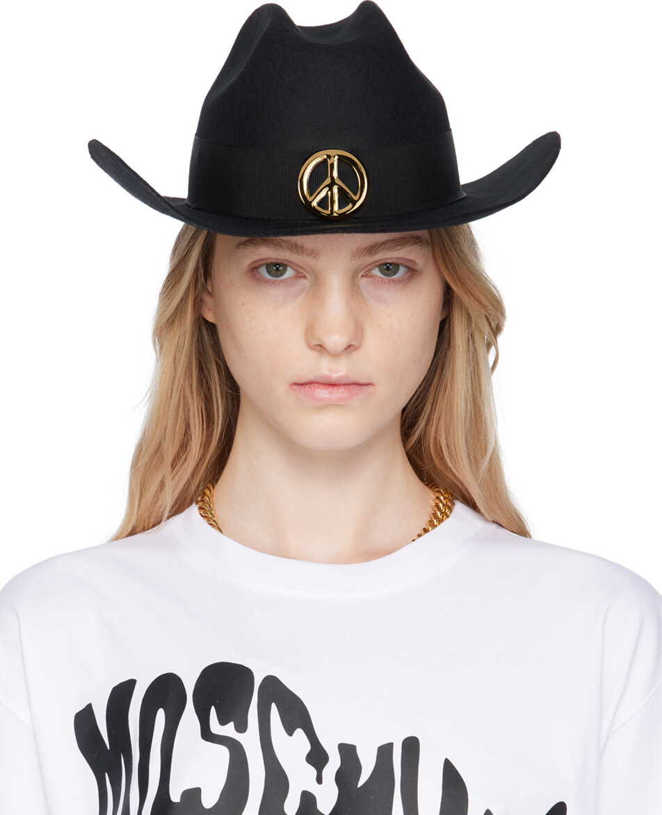 

Джинсы Moschino Черные с символом мира Fedora Moschino Jeans