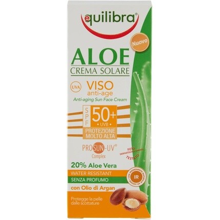 

Солнечный крем для лица с алоэ против старения Spf50+, высокая защита, 75 мл, Equilibra