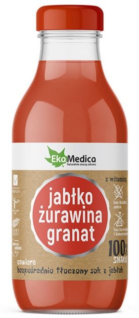 Ekamedica Sok Żurawina/Granatсок, 300 ml сок яблочный vifresh прямого отжима 1 л