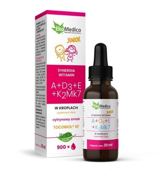 

Ekamedica Junior A+ D3 + K2MK7 Krople витамин D3+K2, 30 ml
