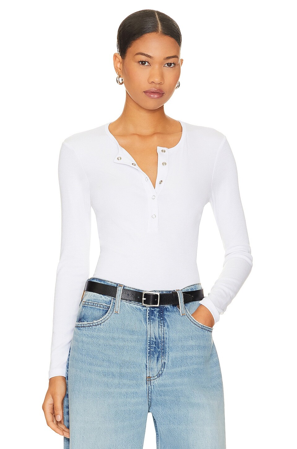 

Топ LNA Dalston Ribbed Henley, белый