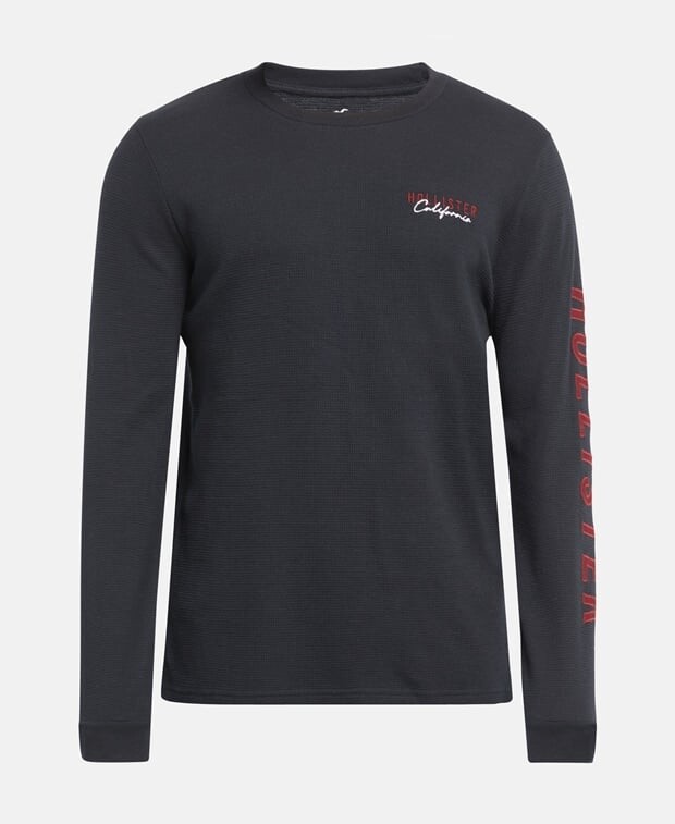 

Топ с длинными рукавами Hollister, черный