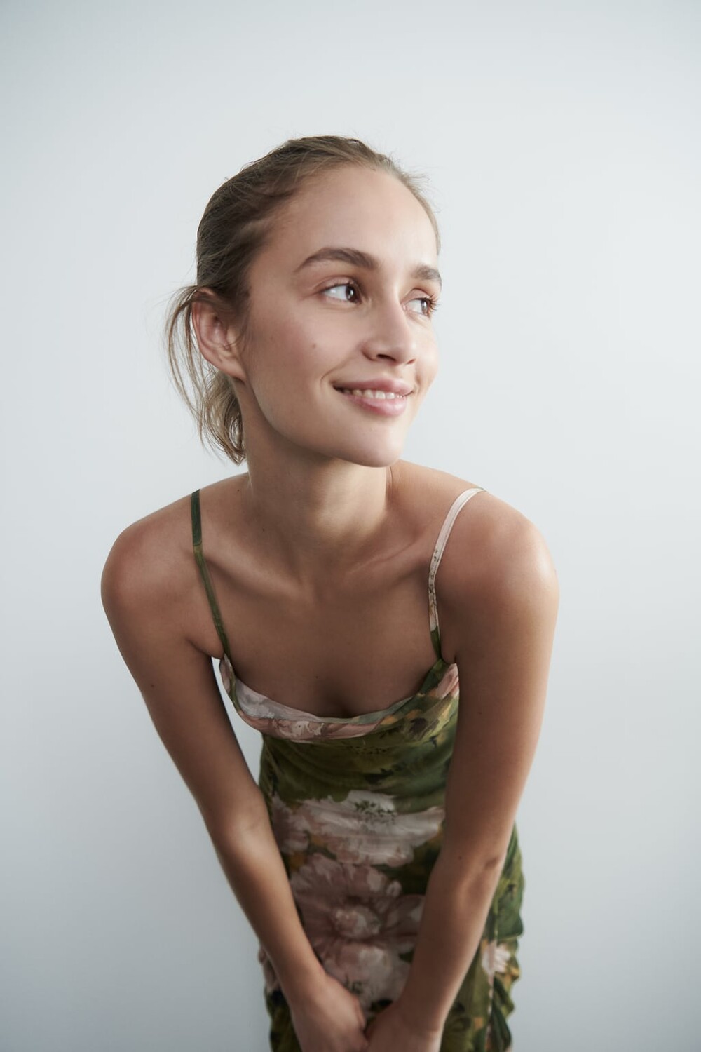 

Платье из тюля с сборками ZARA, зеленый