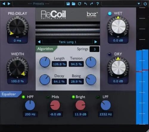 

Плагин ReCoil Spring Reverb от Boz Digital Labs