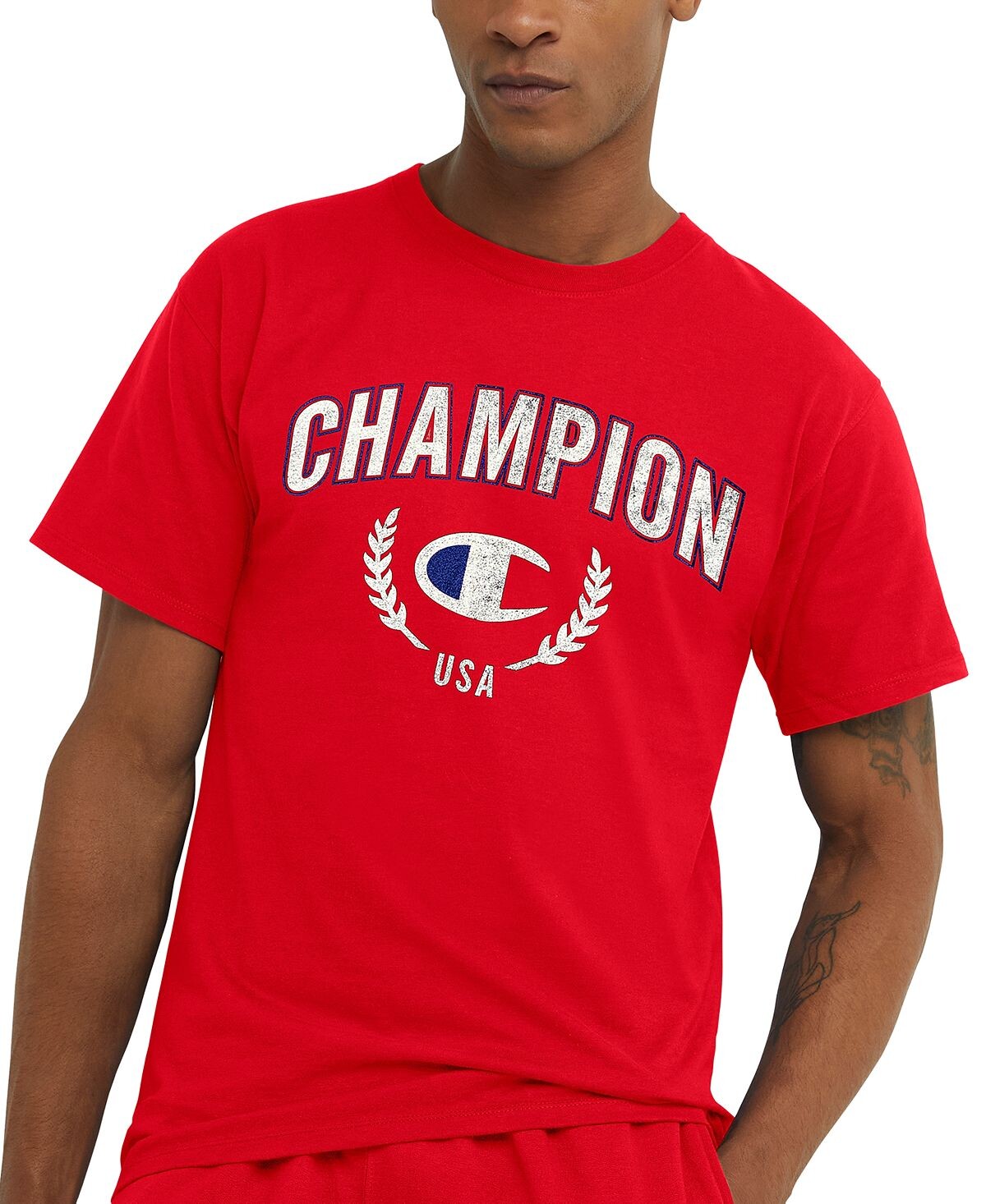 

Мужская классическая футболка стандартного кроя с графическим логотипом Champion