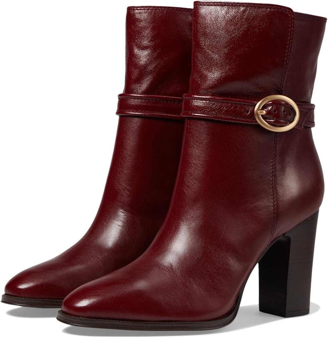 

Сапоги Informa Wren Buckle Detail Heeled Booties Franco Sarto, цвет Bordeaux Leather