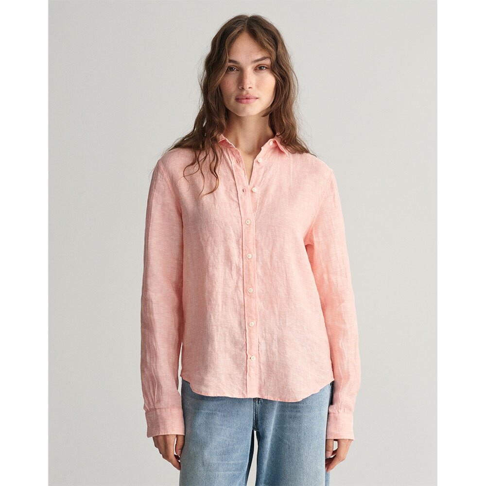 

Рубашка с длинным рукавом Gant Reg Chambray, розовый