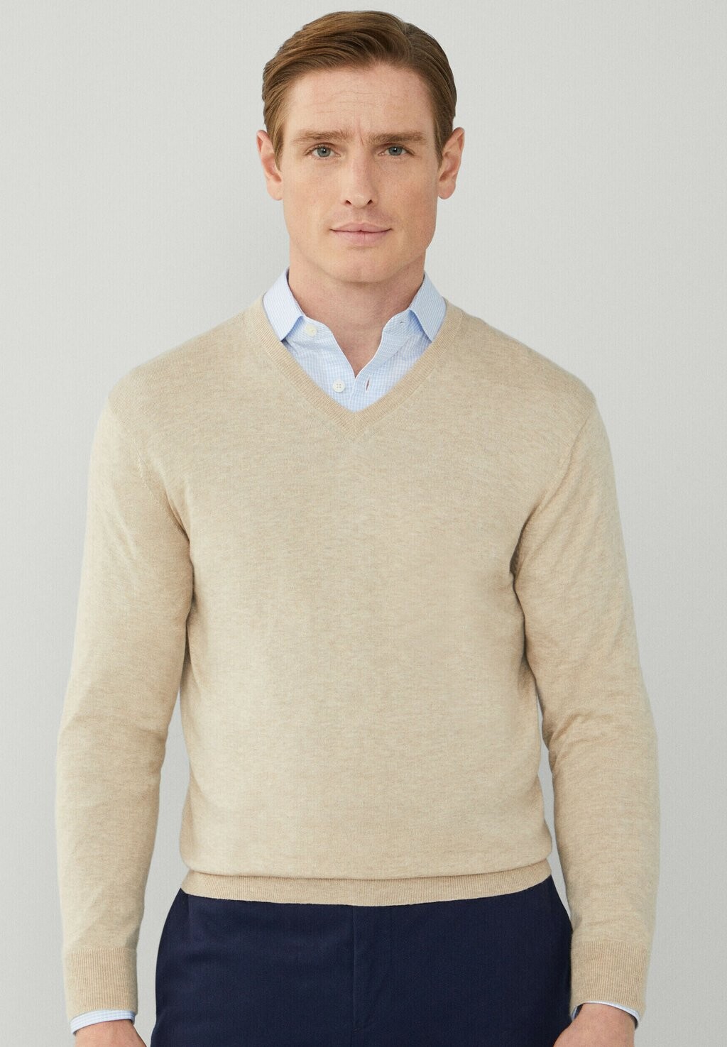 

Вязаный свитер V NECK Hackett London, цвет taupe beige