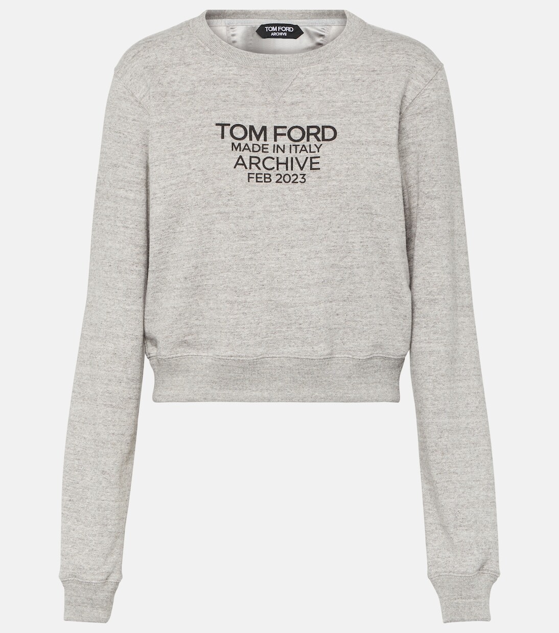 

Толстовка из хлопкового джерси с логотипом Tom Ford, серый