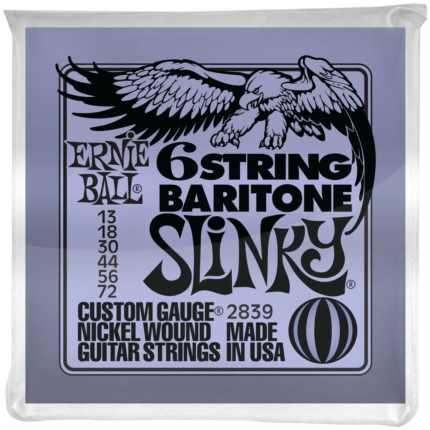 

Струны для электрогитары Ernie Ball 2839 Baritone Slinky с никелевой обмоткой — .013-.072, 6-струнные