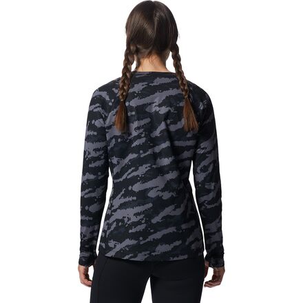 Футболка Mountain Stretch с длинными рукавами женская Mountain Hardwear, цвет Black Paintstrokes Print